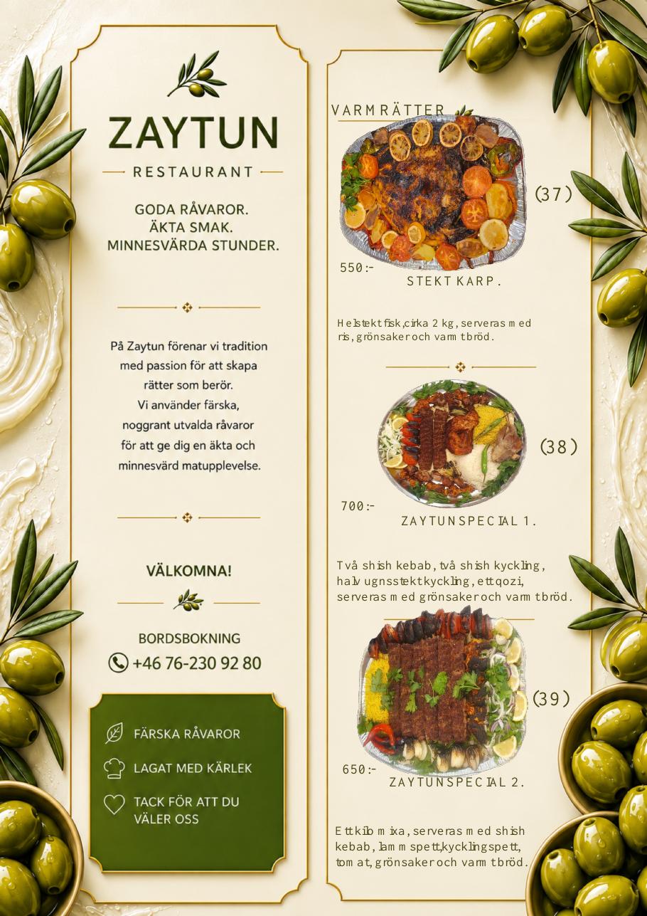 Grillrätter från Zaytuns meny